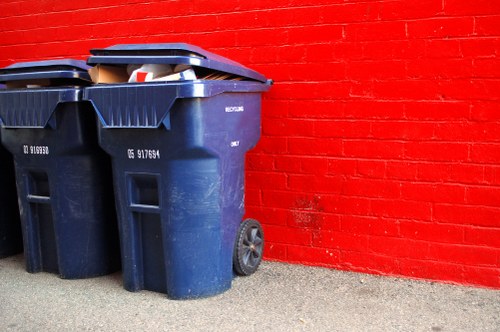 Waste disposal containers for construction debris in Kilburn streets